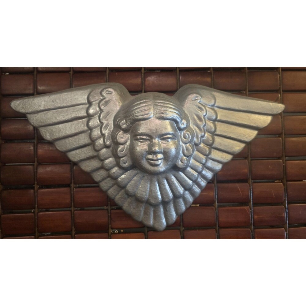 Vintage Winged Angel Cherub Plaster 3D Wall Art 15"x7.5"x3"